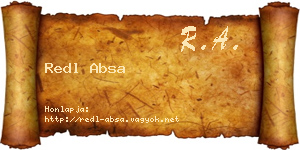 Redl Absa névjegykártya
